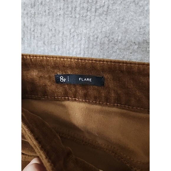 Talbots Flare Flawless Five-Pocket Corduroy Pants Womens 8 Petite Brown Stretch - Picture 7 of 9